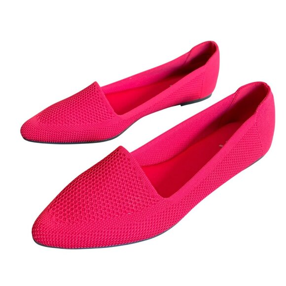 NEW Mia Red Corinne Pointed Toe Knit Flat Comfy Shoes Size 8 - Picture 3 of 7